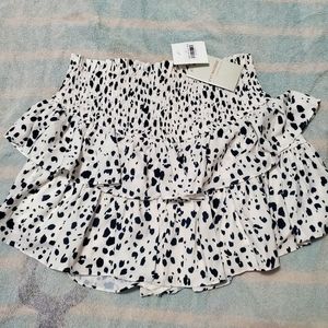 Leopard Black & White Ruffled Shorts/Squirt NWT